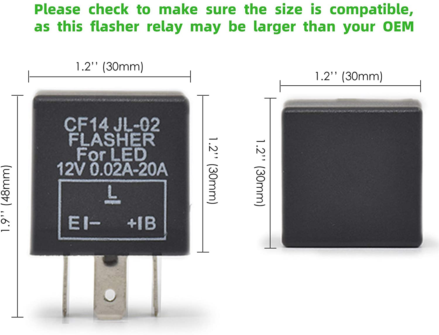 Led Flasher Relay 12V Cf14 Jl-02 3 Pin Electronic Flasher Relay For Car Auto Led Turn Signal Light Bulb Hyper Flashing
Led Flasher Relay 12V Cf14 Jl-02 3 Pin Electronic Flasher Relay For Car Auto Led Turn Signal Light Bulb Hyper Flashing
