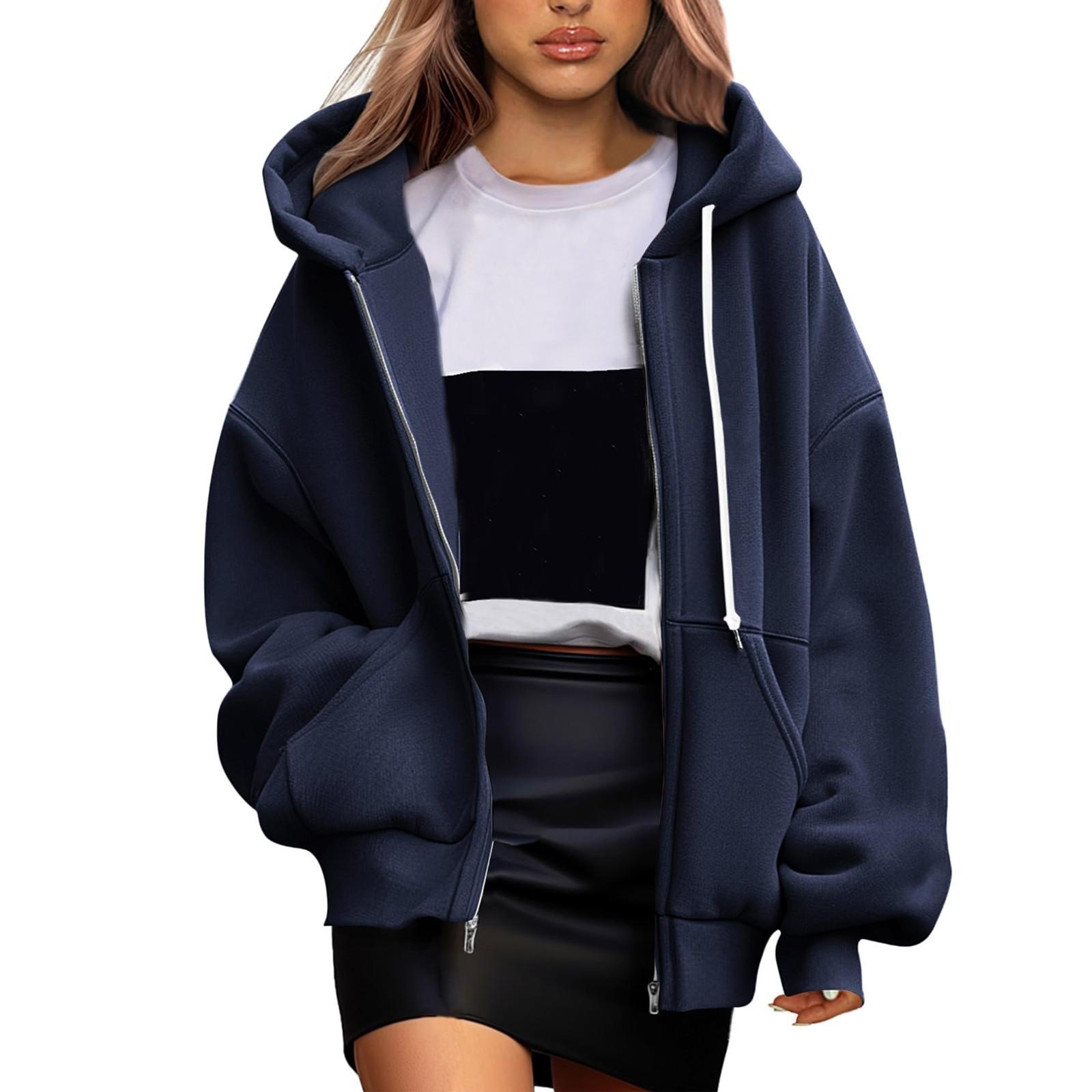 Жіночі толстовки великого розміру Світшоти з довгим рукавом Повсякденний пуловер з капюшоном Топи XXL Темно-синій
Жіночі толстовки великого розміру Світшоти з довгим рукавом Повсякденний пуловер з капюшоном Топи XXL Темно-синій