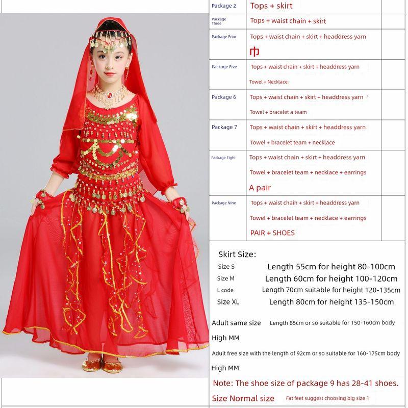 Children s Indian Dance Performance Dress Belly Dance Set Dance Dance Clothes Children s Skirts Folk Dance Performance Wear Red (Package 4) (Size S) suitable for 80-100cm
Children s Indian Dance Performance Dress Belly Dance Set Dance Dance Clothes Children s Skirts Folk Dance Performance Wear Red (Package 4) (Size S) suitable for 80-100cm