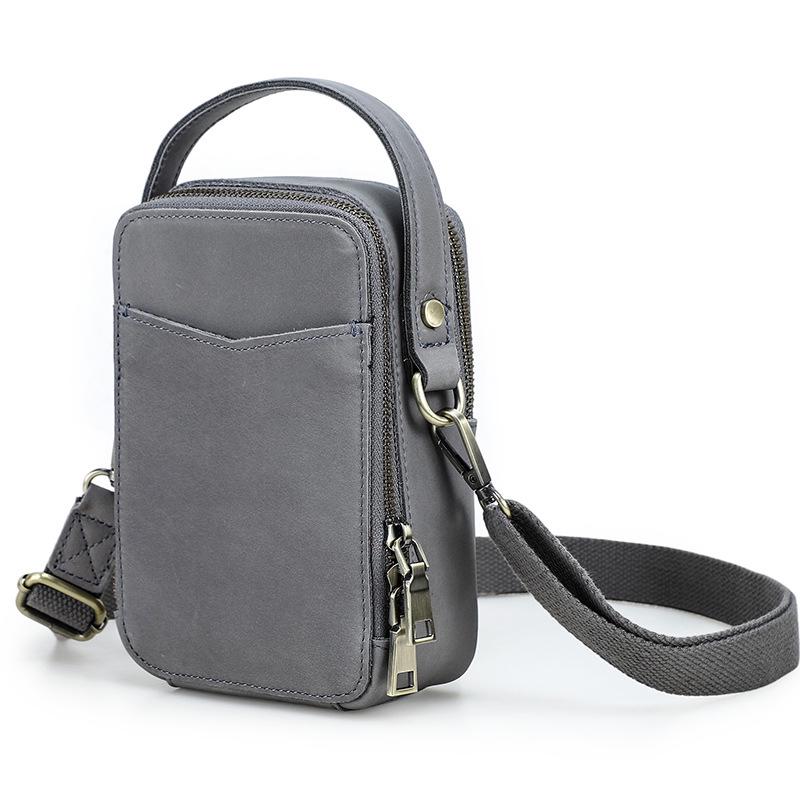 Retro Crazy Horse Leather Crossbody Phone Bag - Compact Outdoor Travel Storage сірий колір
Retro Crazy Horse Leather Crossbody Phone Bag - Compact Outdoor Travel Storage сірий колір