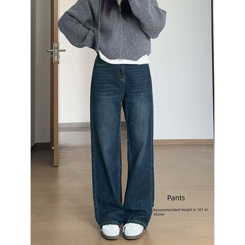 Blue-Gray Straight-Leg Jeans for Women, New Spring Style, Plus-Size, Suitable for Pear-Shaped Body, High-Waisted, Slimming, Narrow Wide-Leg Pants Blue Gray Trousers 3XL
Blue-Gray Straight-Leg Jeans for Women, New Spring Style, Plus-Size, Suitable for Pear-Shaped Body, High-Waisted, Slimming, Narrow Wide-Leg Pants Blue Gray Trousers 3XL