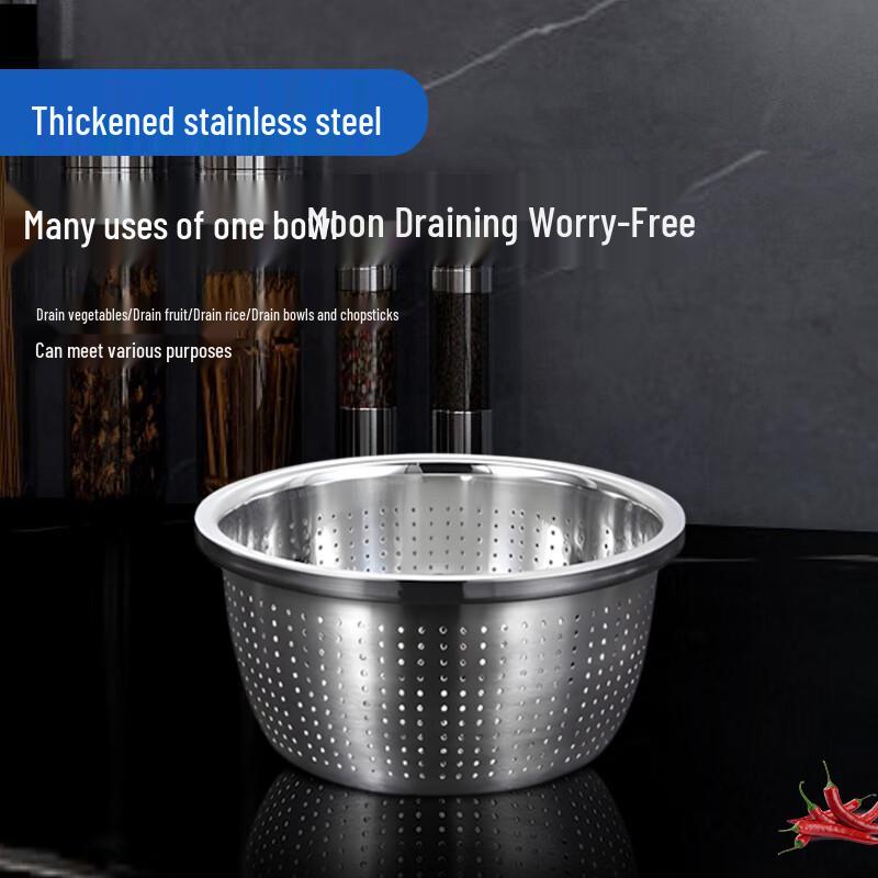 Jiwanggu 304 Stainless Steel Rice Sieve Basin 18cm Dia x 8.5cm H
Jiwanggu 304 Stainless Steel Rice Sieve Basin 18cm Dia x 8.5cm H