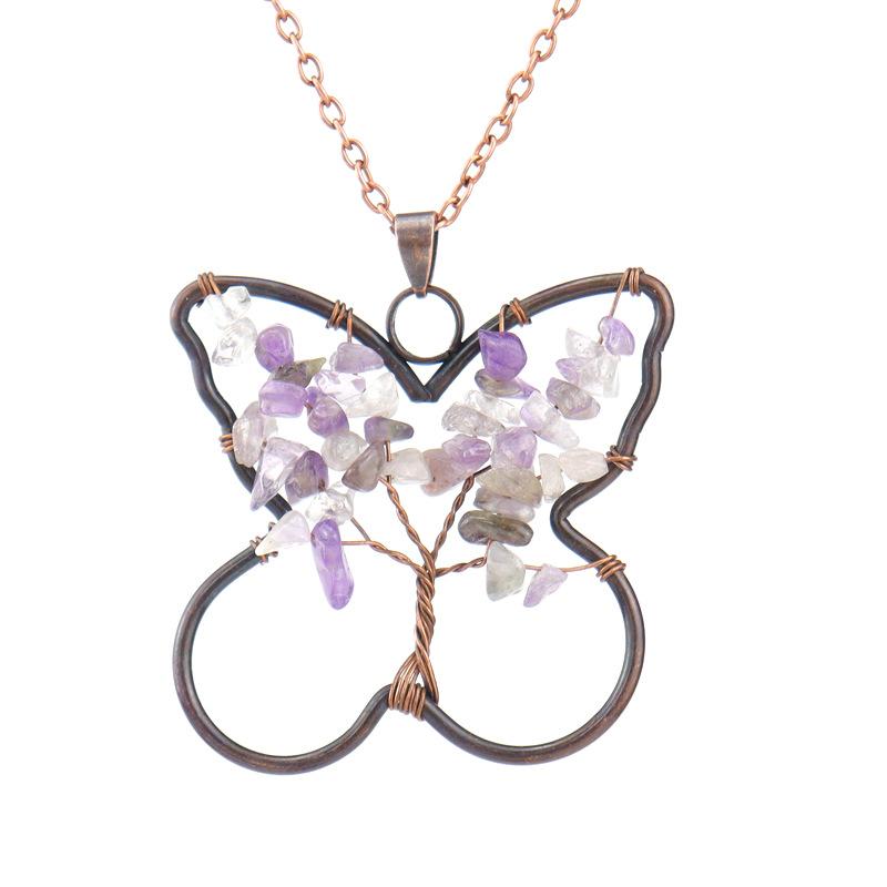 Vintage Handmade Wrapped Butterfly Tree Of Life Necklace Gravel Crystal Pendant N77 аметист
Vintage Handmade Wrapped Butterfly Tree Of Life Necklace Gravel Crystal Pendant N77 аметист