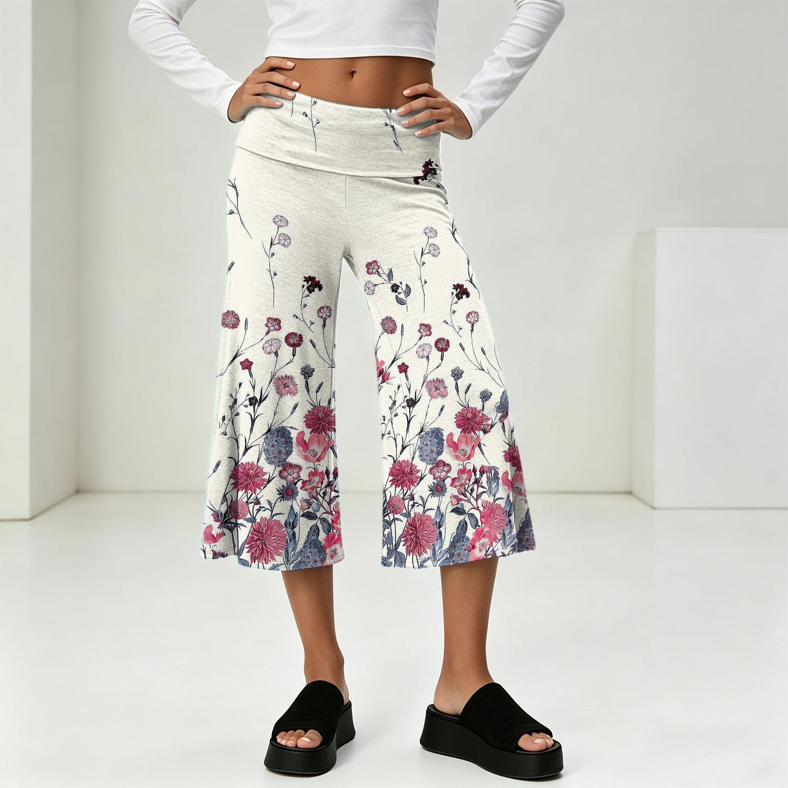 Wide Leg Cropped Pants with Leaf Print Casual Loose Fit Comfortable Elastic Waistband for Women XL
Wide Leg Cropped Pants with Leaf Print Casual Loose Fit Comfortable Elastic Waistband for Women XL