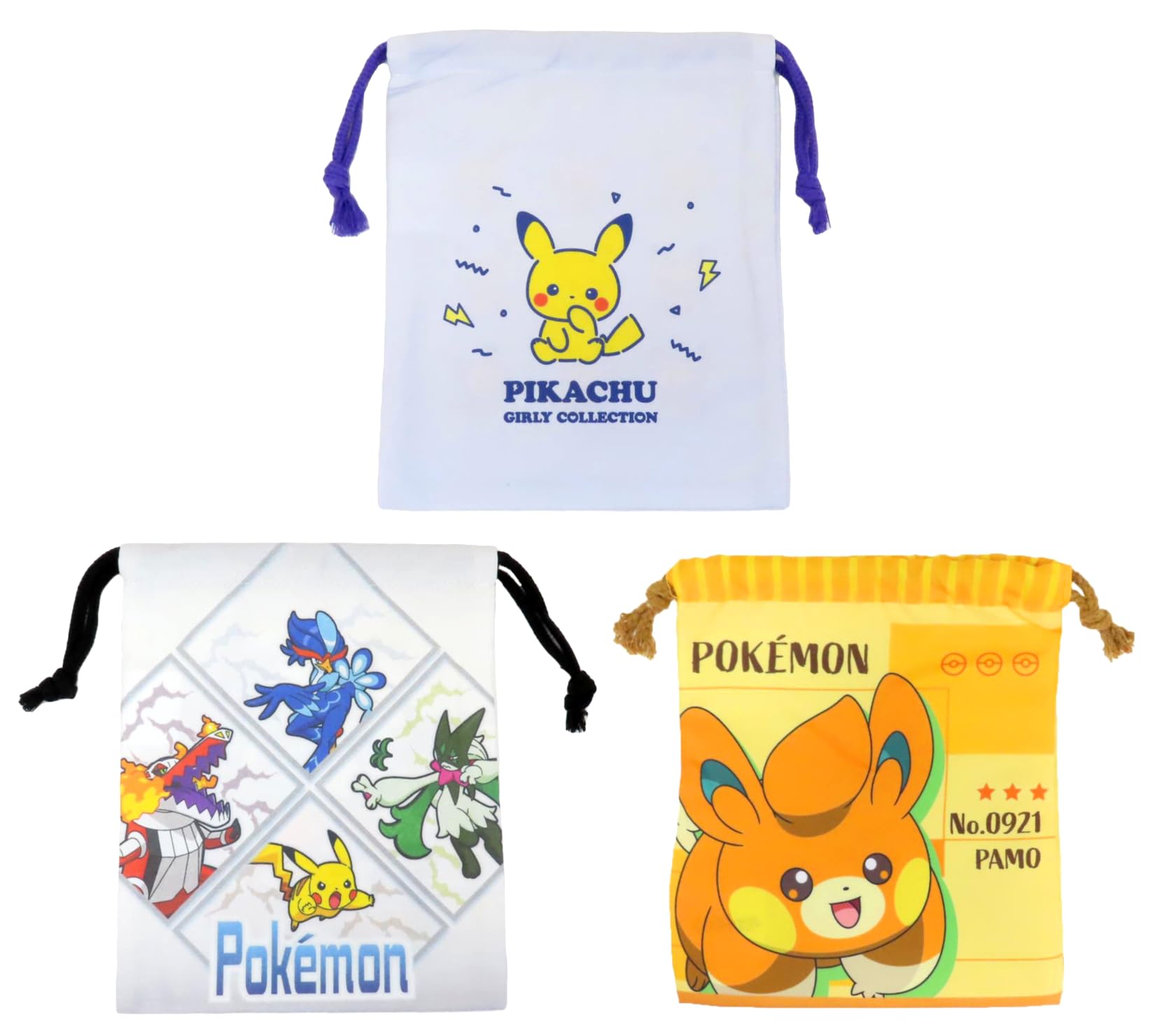 Pokemon Drawstring Pouch Set of 3
Pokemon Drawstring Pouch Set of 3