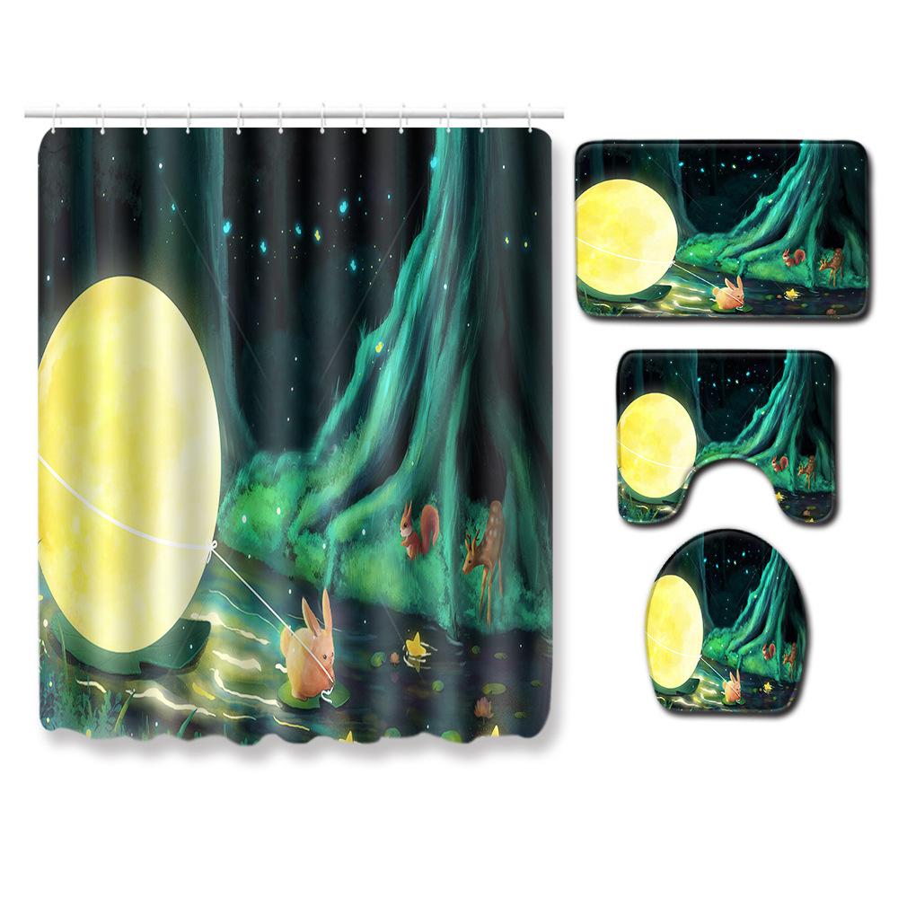 Healing Tree Hole Bathroom Shower Curtain Floor Mat Toilet Cover Foot Mat Four-Piece Set Shower curtain 180 * 180cm + 45 * 75cm
Healing Tree Hole Bathroom Shower Curtain Floor Mat Toilet Cover Foot Mat Four-Piece Set Shower curtain 180 * 180cm + 45 * 75cm