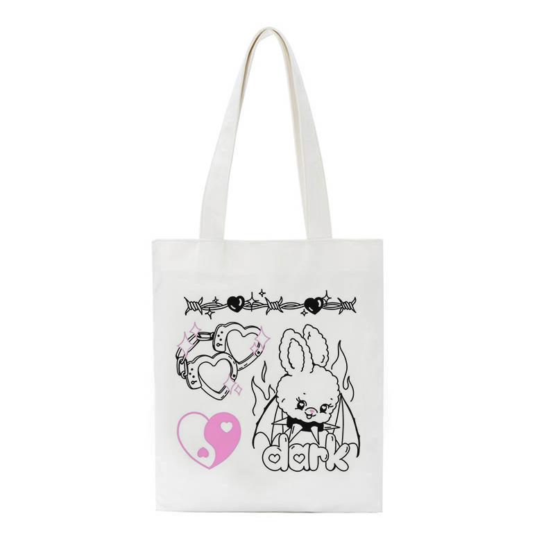 Повседневная холщовая сумка Horror Rabbit в готическом стиле с надписью, большая вместительная сумка-шоппер в стиле хип-хоп, панк, винтажная женская сумка на плечо y2k 24*26cm
Повседневная холщовая сумка Horror Rabbit в готическом стиле с надписью, большая вместительная сумка-шоппер в стиле хип-хоп, панк, винтажная женская сумка на плечо y2k 24*26cm