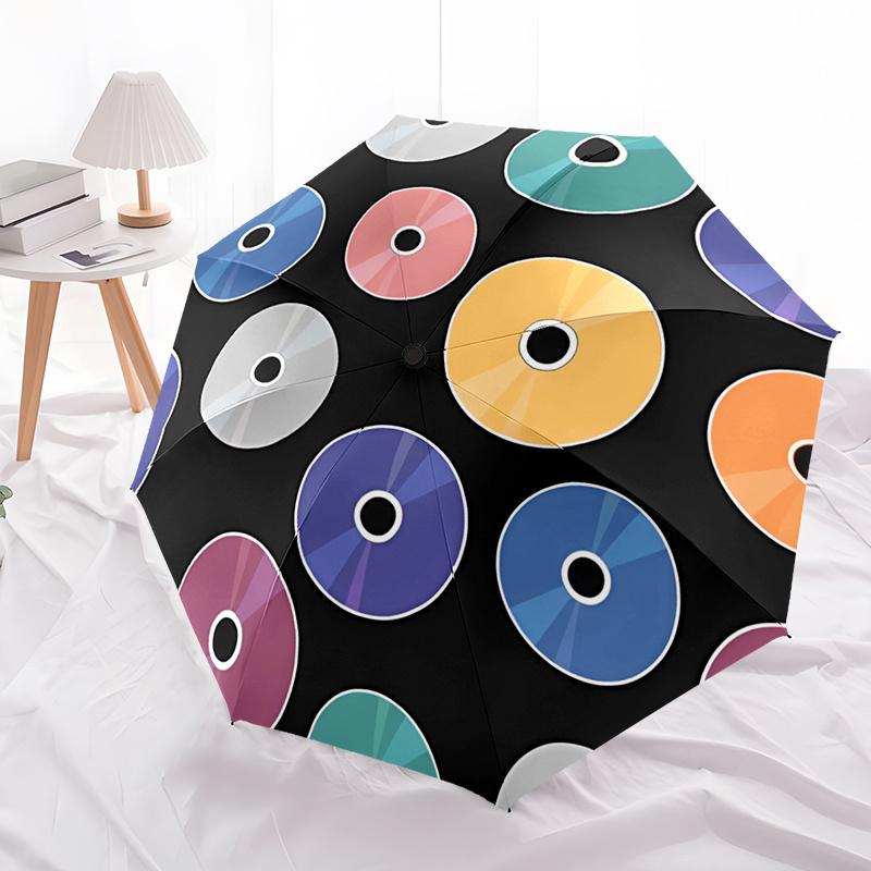 1pc Colorful CD Pattern Automatic Folding Umbrella - Durable Iron Frame & Plastic Handle, 8-Rib Compact Design, Vibrant Multic
1pc Colorful CD Pattern Automatic Folding Umbrella - Durable Iron Frame & Plastic Handle, 8-Rib Compact Design, Vibrant Multic