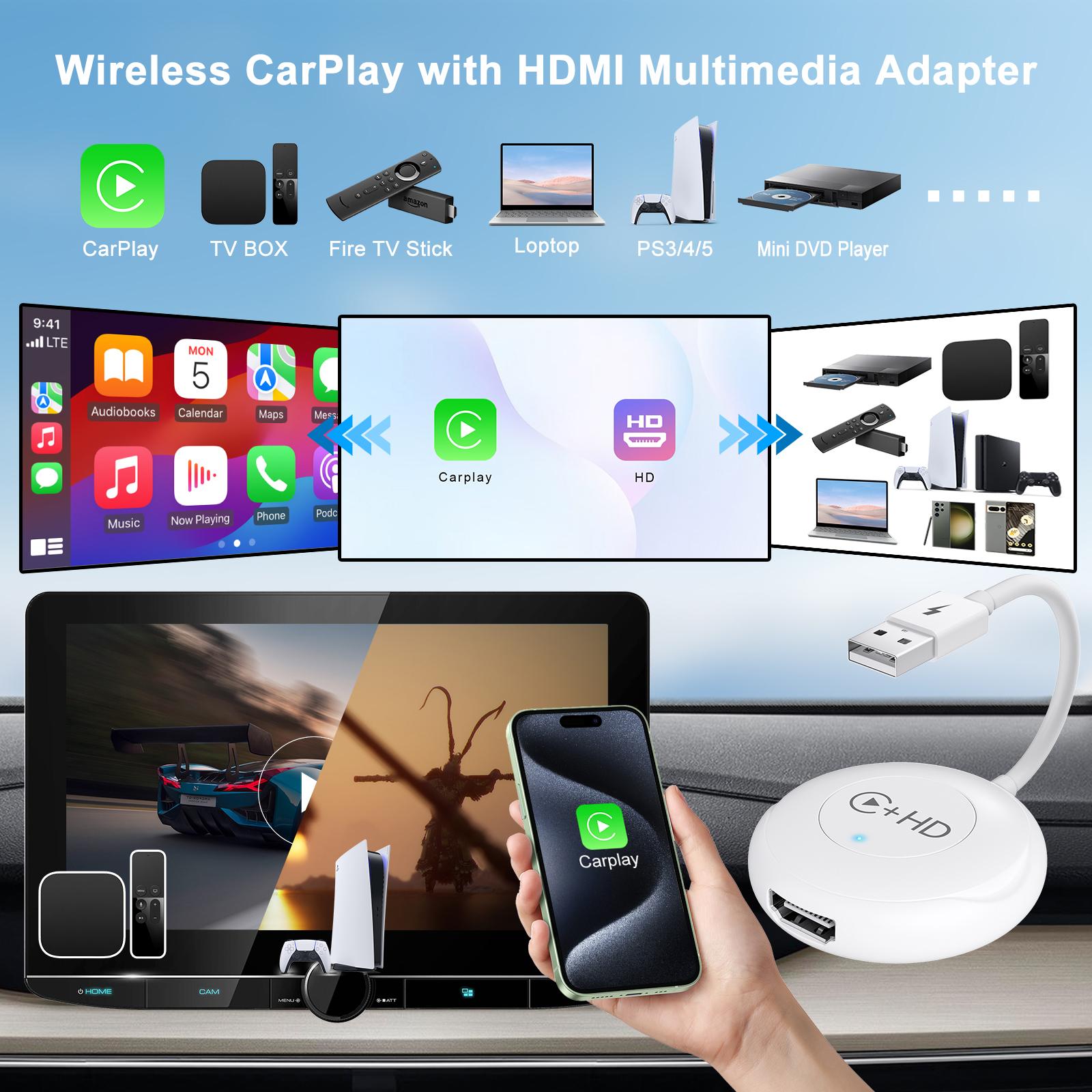 020-6-1 USB Plug Carplay Adapter with HD Female Port Wireless Multimedia Player for iPhone Black
020-6-1 USB Plug Carplay Adapter with HD Female Port Wireless Multimedia Player for iPhone Black