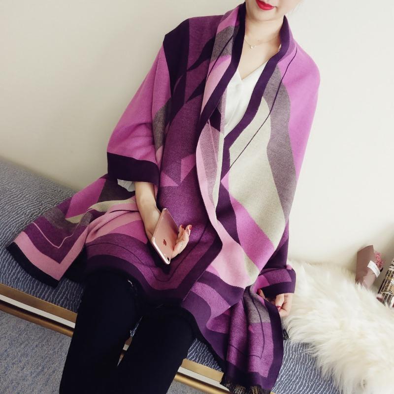 Autumn and winter new double-sided scarf dual-purpose women s warm imitation cashmere scarf shawl versatile thickened 190*65cm фиолетовый
Autumn and winter new double-sided scarf dual-purpose women s warm imitation cashmere scarf shawl versatile thickened 190*65cm фиолетовый