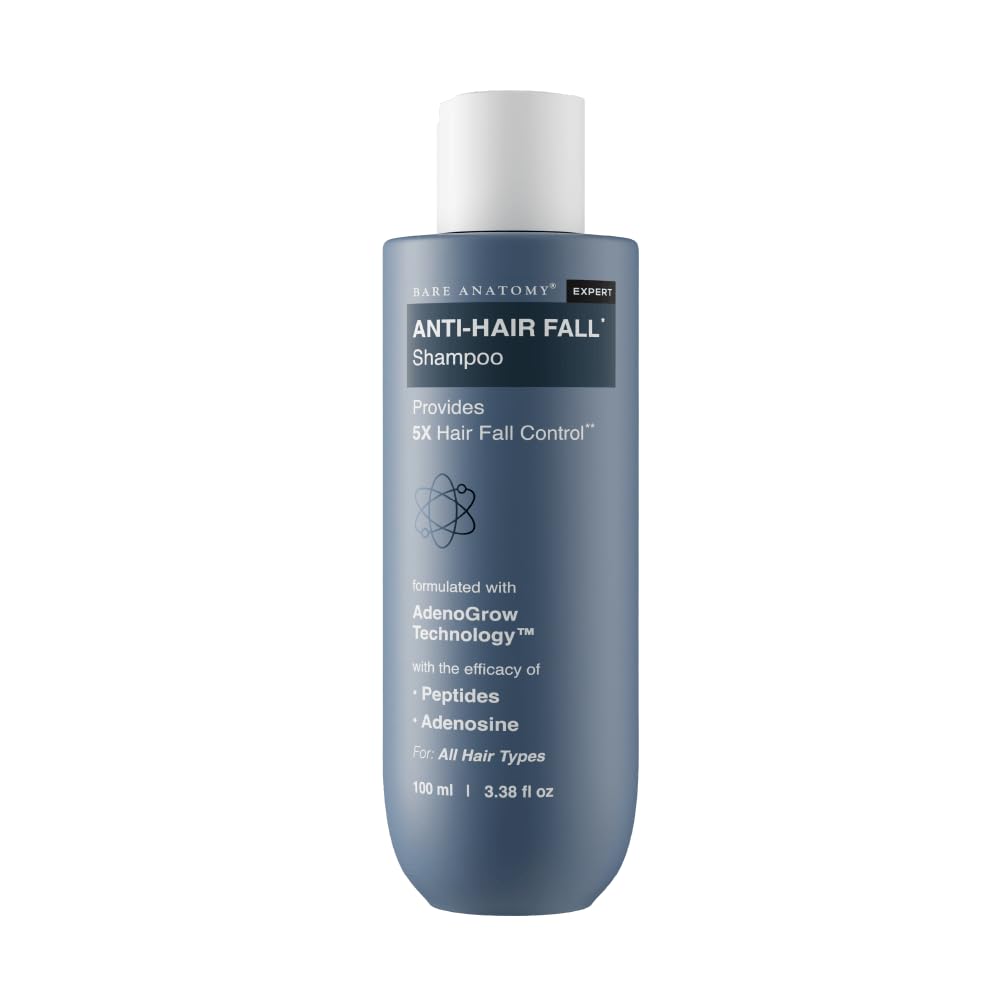 Bare Anatomy Anti-Hair Fall Shampoo | Provides 5x Hair Fall Control | pH 4.6 | Adenosine & Peptides | Strengthens Weak Roots & Reduces Breakage | S
Bare Anatomy Anti-Hair Fall Shampoo | Provides 5x Hair Fall Control | pH 4.6 | Adenosine & Peptides | Strengthens Weak Roots & Reduces Breakage | S
