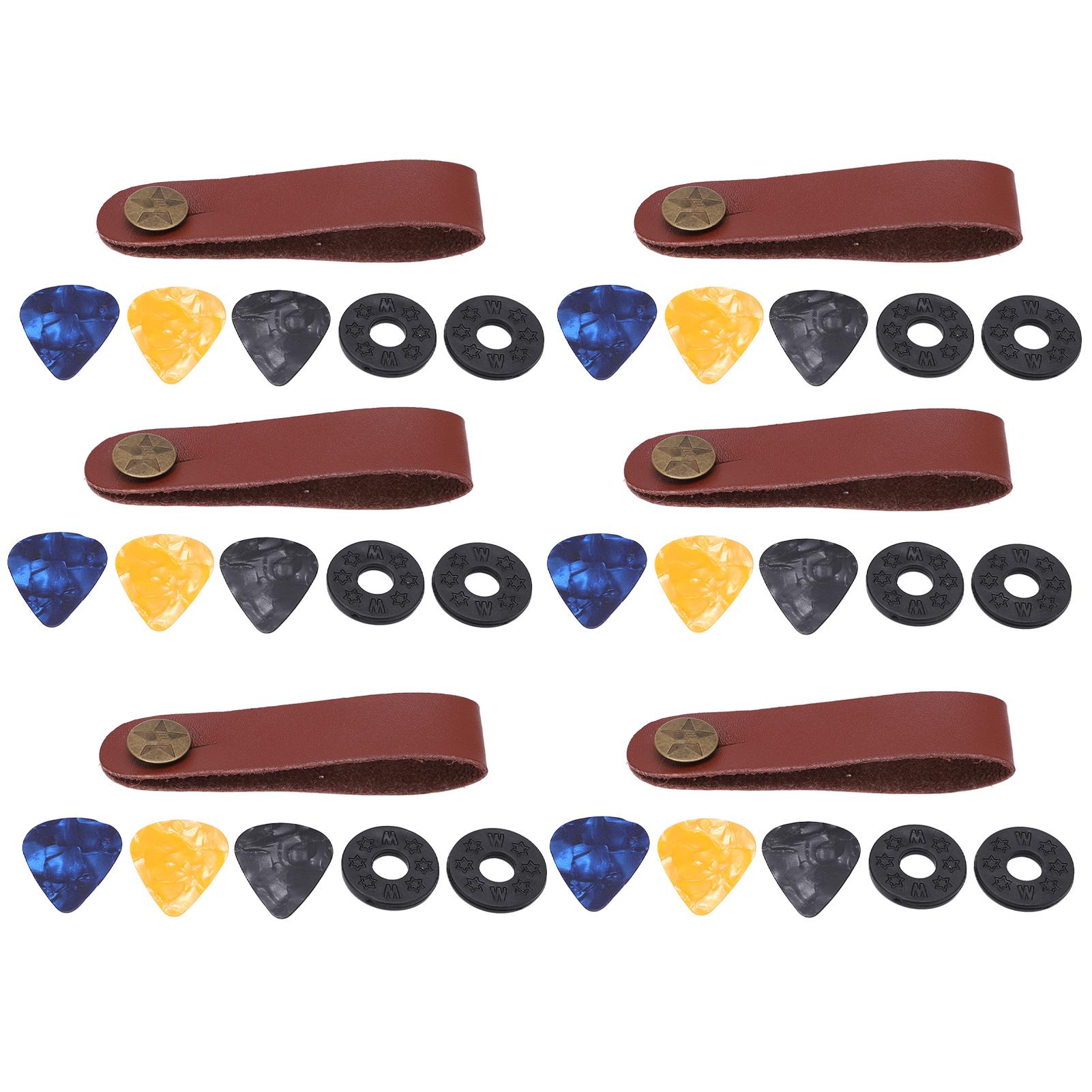 6 Sets Guitar Neck Strap Leather Headstock Button Tie Accessory Set Kit with Pick
6 Sets Guitar Neck Strap Leather Headstock Button Tie Accessory Set Kit with Pick