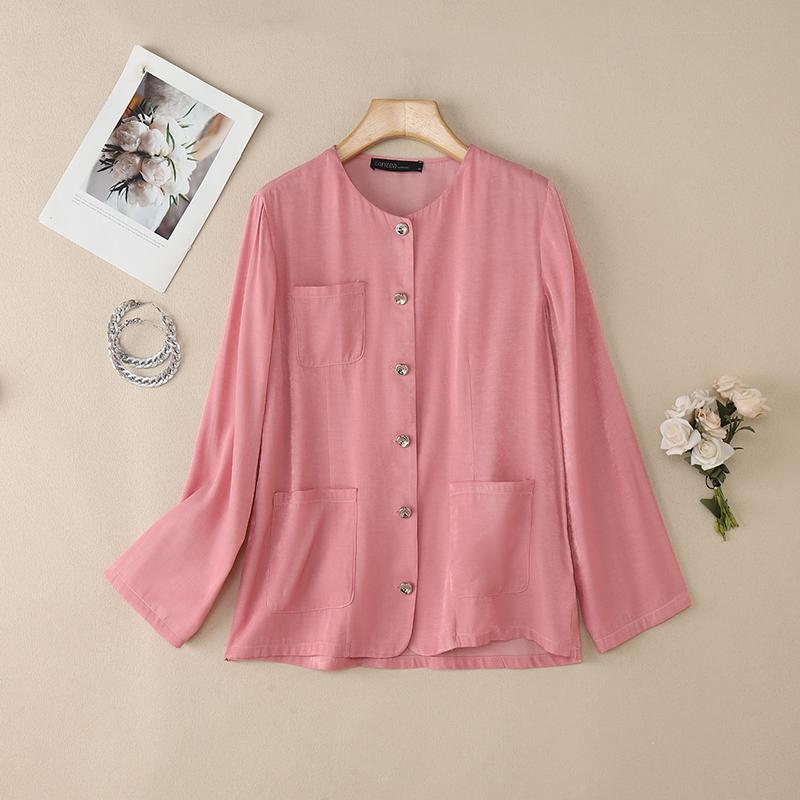 ZANZEA Женская повседневная блузка с круглым вырезом, однотонная, свободного кроя, с длинным рукавом 5XL розовый
ZANZEA Женская повседневная блузка с круглым вырезом, однотонная, свободного кроя, с длинным рукавом 5XL розовый