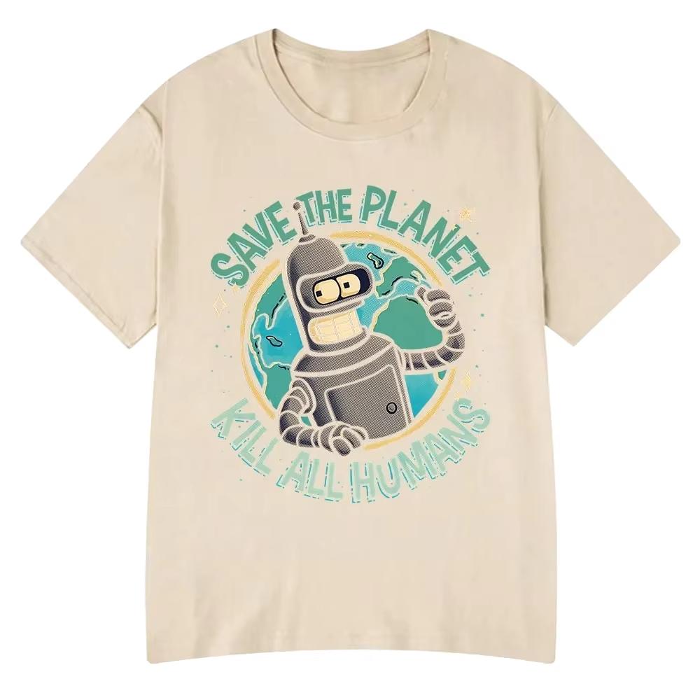 Funny Save The Planet Kill All Humans Robot Graphic Print T Shirt Women Fashion Summer Short Sleeve Tshirt Clothing 4XL
Funny Save The Planet Kill All Humans Robot Graphic Print T Shirt Women Fashion Summer Short Sleeve Tshirt Clothing 4XL
