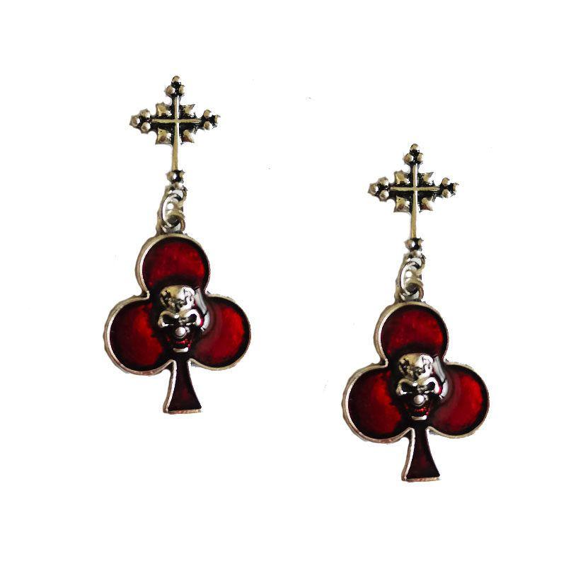 European and American Fashion Jewelry Gothic Punk Retro Personality Cross Stud Earrings Plum Skull Drop Oil Earrings Plum Red Steel Needle
European and American Fashion Jewelry Gothic Punk Retro Personality Cross Stud Earrings Plum Skull Drop Oil Earrings Plum Red Steel Needle