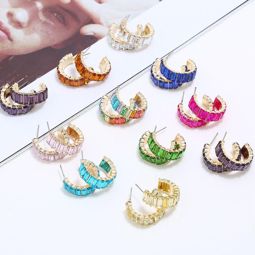 Pattern C-Shape Lady Shiny Crystal Earrings Zinc Zinc Alloy Women Birthstone Earrings Korean Style Earrings
Pattern C-Shape Lady Shiny Crystal Earrings Zinc Zinc Alloy Women Birthstone Earrings Korean Style Earrings