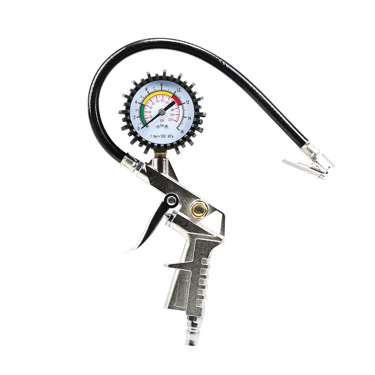 0-16Bar/0-220Psi Auto Tire Pressure Gauge Pressure Gun Type For Air Compressor Car Motorcycle SUV Inflator Pump Tire Repair Tool
0-16Bar/0-220Psi Auto Tire Pressure Gauge Pressure Gun Type For Air Compressor Car Motorcycle SUV Inflator Pump Tire Repair Tool