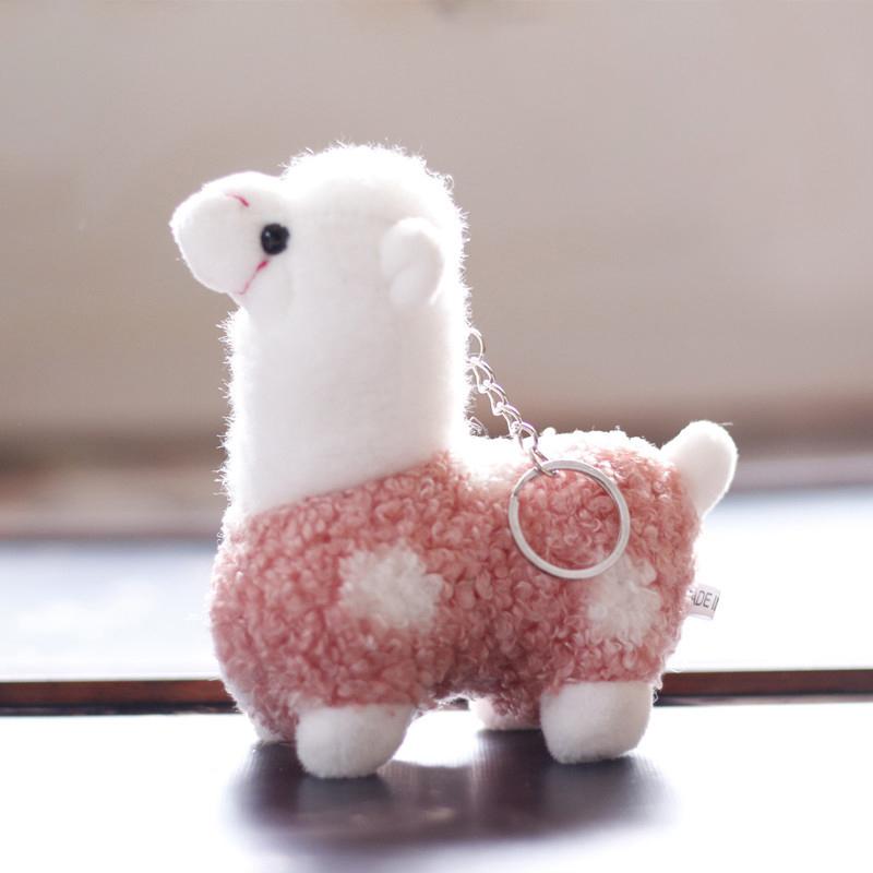 12 см мультяшная овца подвеска кукла животное брелок плюшевая игрушка милый овечка рюкзак подвеска автомобиль брелок для девочек подарок на день рождения розовый