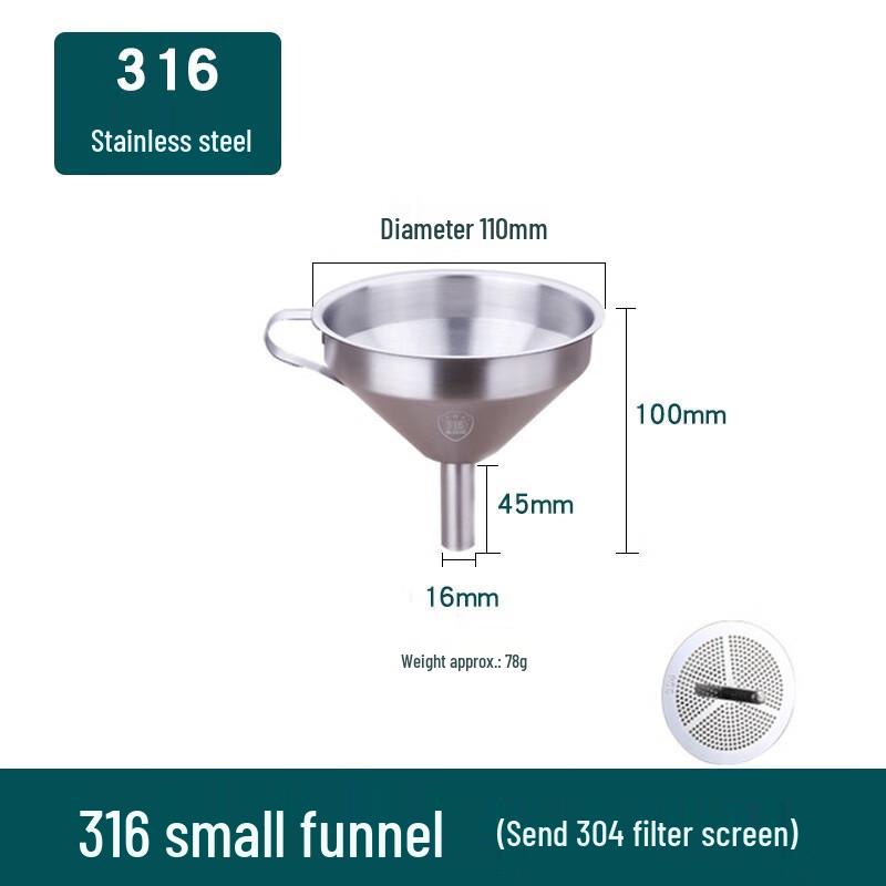 Jingyuheng 2-Pack 304 Stainless Steel Funnel with Removable Strainer, 21cm
Jingyuheng 2-Pack 304 Stainless Steel Funnel with Removable Strainer, 21cm