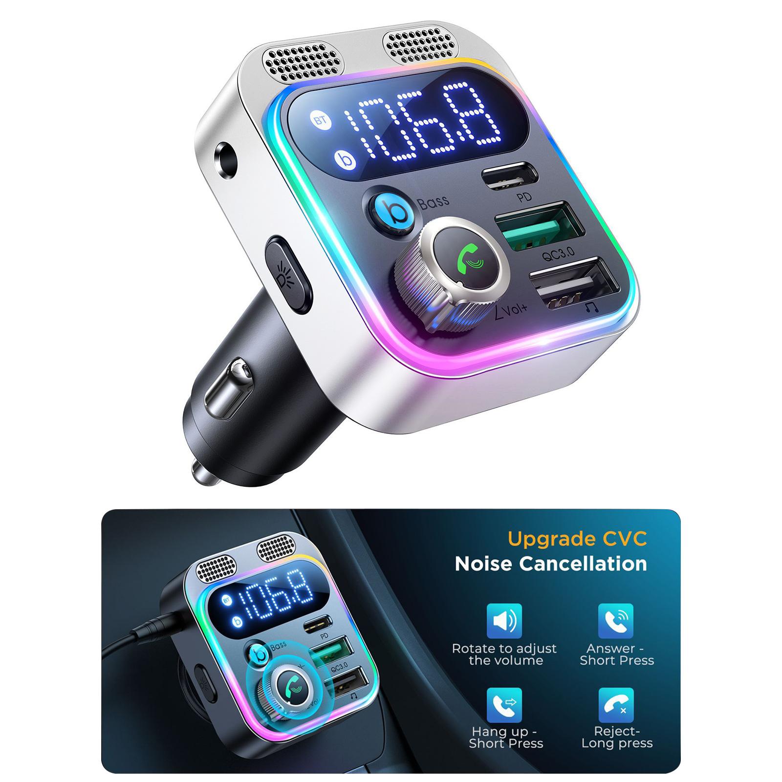 Bluetooth-совместимый 5.0 FM-передатчик для автомобиля, PD30W + QC3.0 двойной микрофон HiFi Bass Sound Music Adapter
Bluetooth-совместимый 5.0 FM-передатчик для автомобиля, PD30W + QC3.0 двойной микрофон HiFi Bass Sound Music Adapter