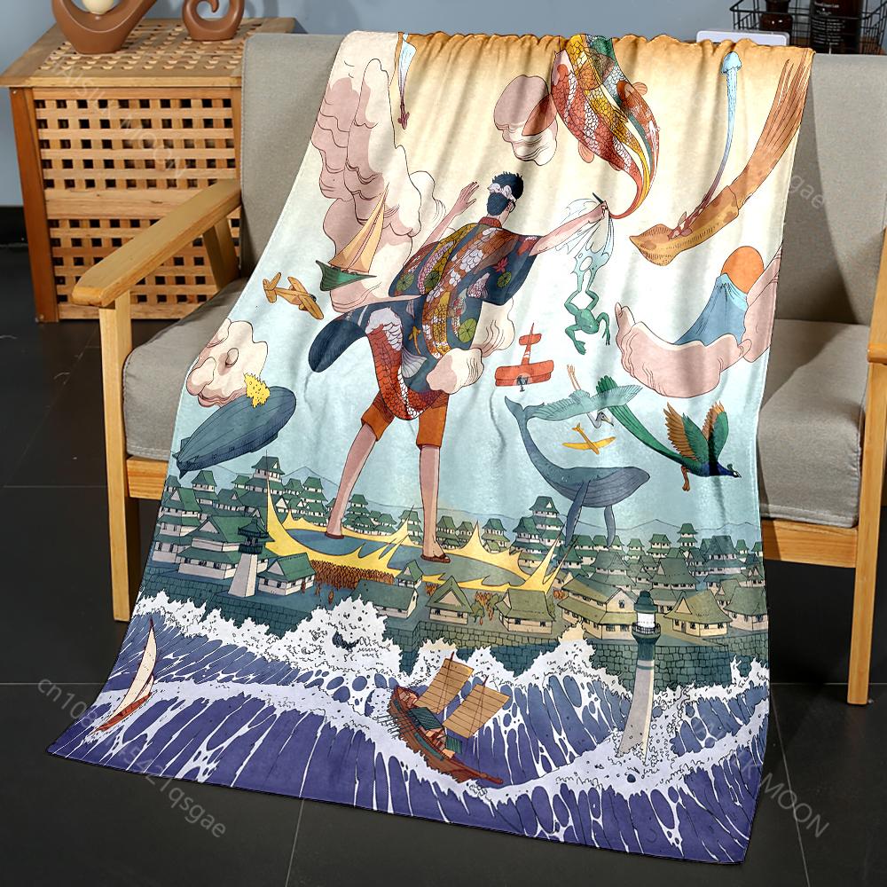 Flying Creatures and Colorful Waves Pattern Blanket Flannel Material Soft Warm for All Seasons Home Outdoor Camping Picnics RV 75x90cm
Flying Creatures and Colorful Waves Pattern Blanket Flannel Material Soft Warm for All Seasons Home Outdoor Camping Picnics RV 75x90cm