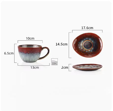 BEPAN Japanese retro ceramic coffee cup tray large capacity water cup advanced sense Mark cup and saucer set 260ML
BEPAN Japanese retro ceramic coffee cup tray large capacity water cup advanced sense Mark cup and saucer set 260ML