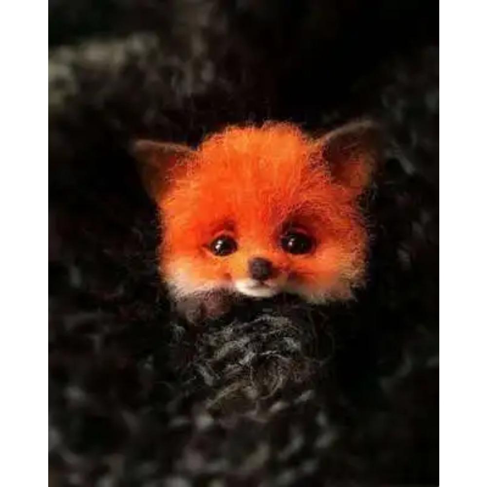 Шерстяной фетр Поке Ручная работа DIY Материал Кит Шерстяная игла Не готовый Кот Лиса Енот Животное Брошь Плюшевая кукла Женская сумка Подвеска