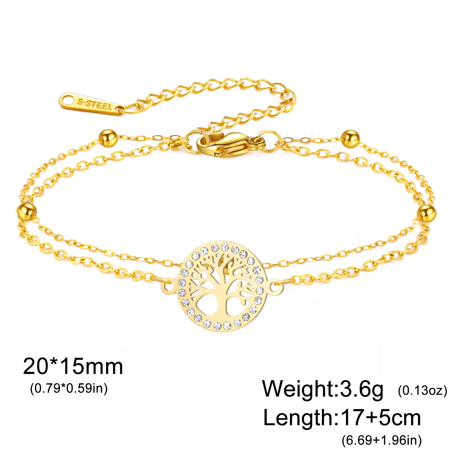 Lucktune Tree Of Life With Zircon Bracelet Women s Stainless Steel Double Chain Bracelet Good Luck Symbol Jewelry Party Gifts 17-21CM
Lucktune Tree Of Life With Zircon Bracelet Women s Stainless Steel Double Chain Bracelet Good Luck Symbol Jewelry Party Gifts 17-21CM
