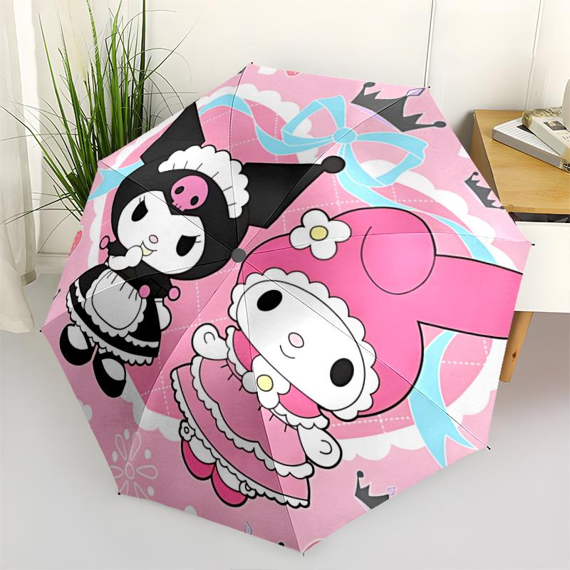 1pc Happy Kuromi & My Melody Cartoon Umbrella, Portable 3-Fold Compact Umbrella, Suitable for Camping, Hiking and Travel, Ideal Easter Birthday Gift f
1pc Happy Kuromi & My Melody Cartoon Umbrella, Portable 3-Fold Compact Umbrella, Suitable for Camping, Hiking and Travel, Ideal Easter Birthday Gift f
