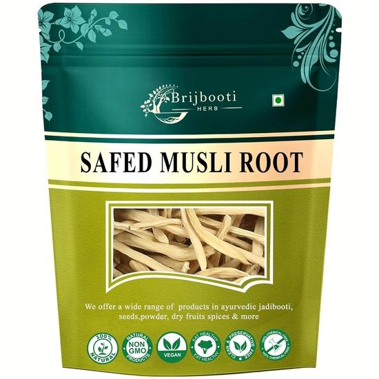 Brjijbooti Safed Musli 100 gram | Chlorphytum Borivillianum Root | Siva Musli Podi | Shweta Musli |Pure & Natural 100GM
Brjijbooti Safed Musli 100 gram | Chlorphytum Borivillianum Root | Siva Musli Podi | Shweta Musli |Pure & Natural 100GM