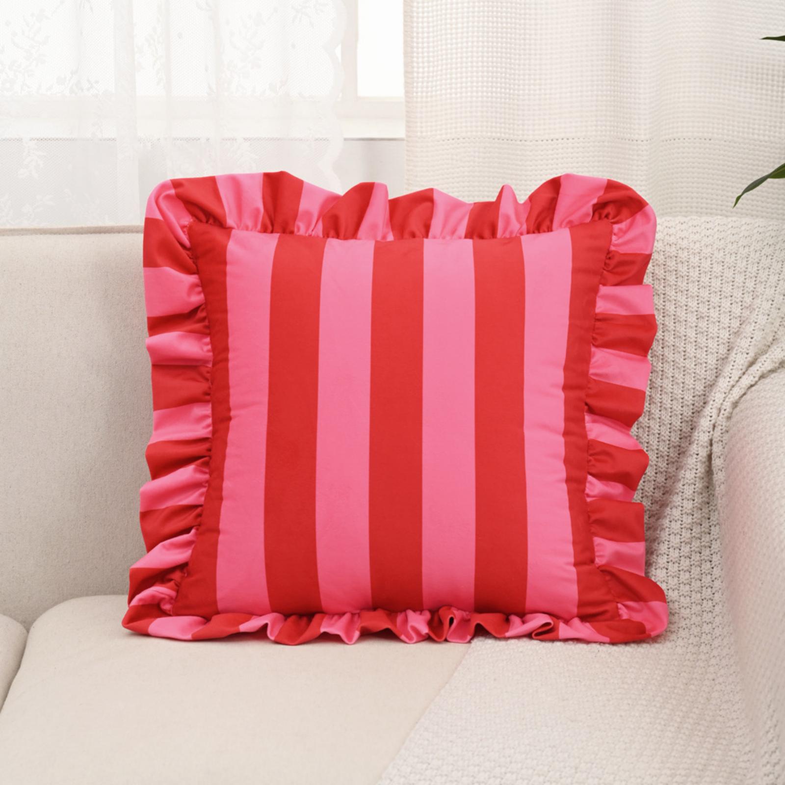 Striped Square Pillow Cover with Ruffled Edge Decorative Cushion Cover for Living Room Sofa and Home Decoration 18x18 Inch One Size
Striped Square Pillow Cover with Ruffled Edge Decorative Cushion Cover for Living Room Sofa and Home Decoration 18x18 Inch One Size