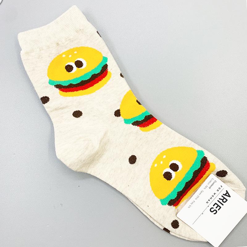 Korean Dongdaemun Autumn/Winter Mid-Calf Socks with Hamburger, Fries, and Donut Print
Korean Dongdaemun Autumn/Winter Mid-Calf Socks with Hamburger, Fries, and Donut Print
