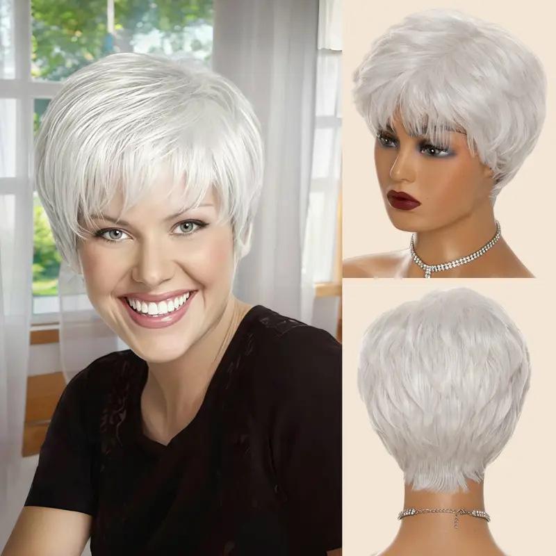 Synthetic Short White Old Lady Wig Fancy Costume Set Hair Christmas Halloween Women Wigs білий
Synthetic Short White Old Lady Wig Fancy Costume Set Hair Christmas Halloween Women Wigs білий