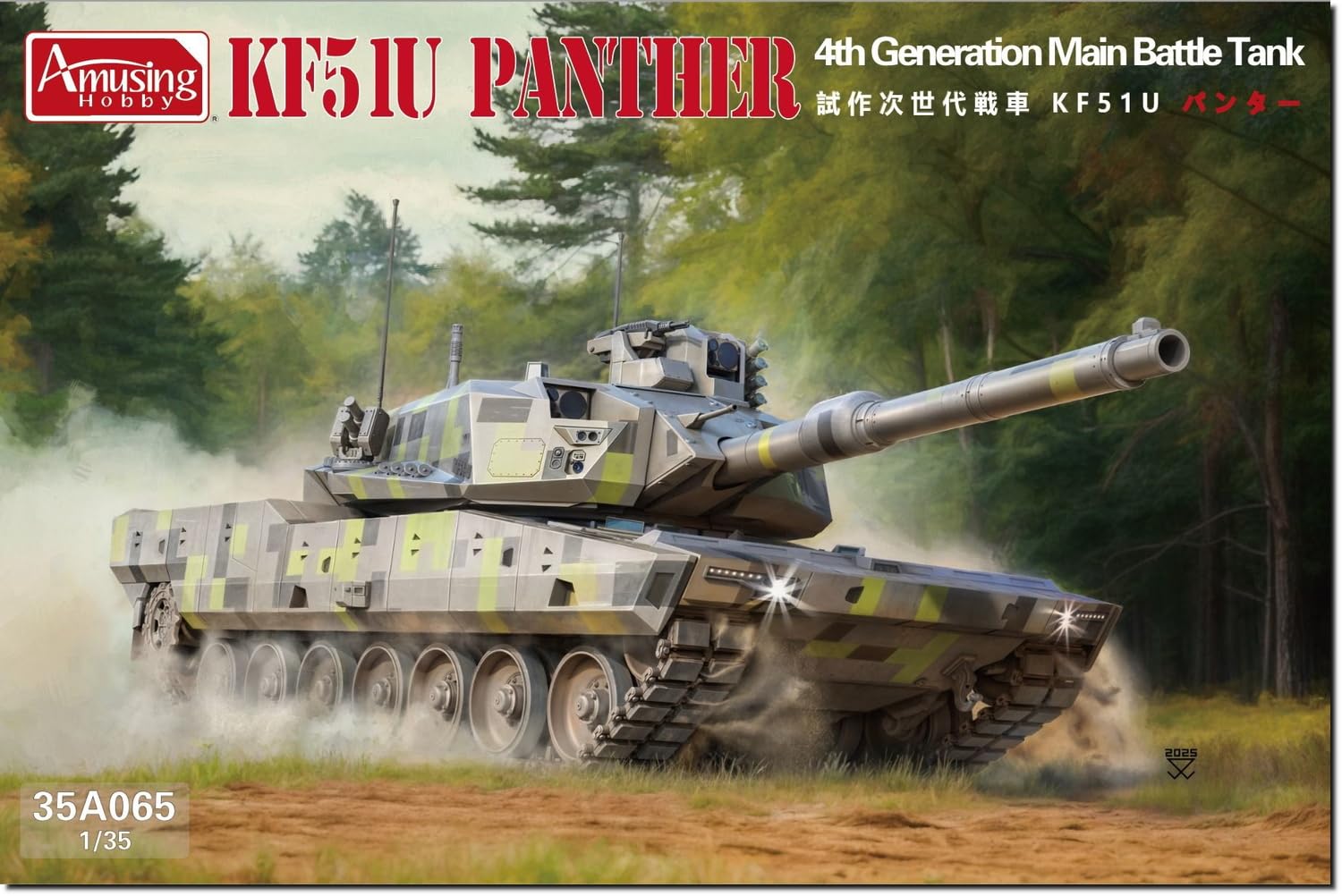 Amusing Hobby 1/35 KF51U Panther Основной боевой танк следующего поколения Пластиковая модель AMH35A065 (танк)
Amusing Hobby 1/35 KF51U Panther Основной боевой танк следующего поколения Пластиковая модель AMH35A065 (танк)