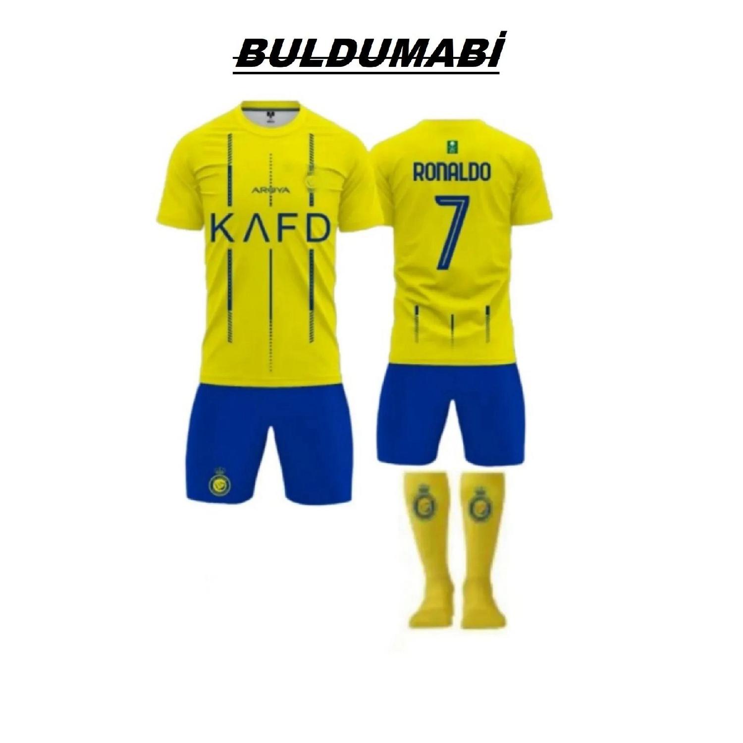 Специальный дизайн Kids Cry Ronaldo Al Nassr 2022/23, желтая футболка из джерси Astroturf, шорты, носки с вышивкой, подарок
Специальный дизайн Kids Cry Ronaldo Al Nassr 2022/23, желтая футболка из джерси Astroturf, шорты, носки с вышивкой, подарок