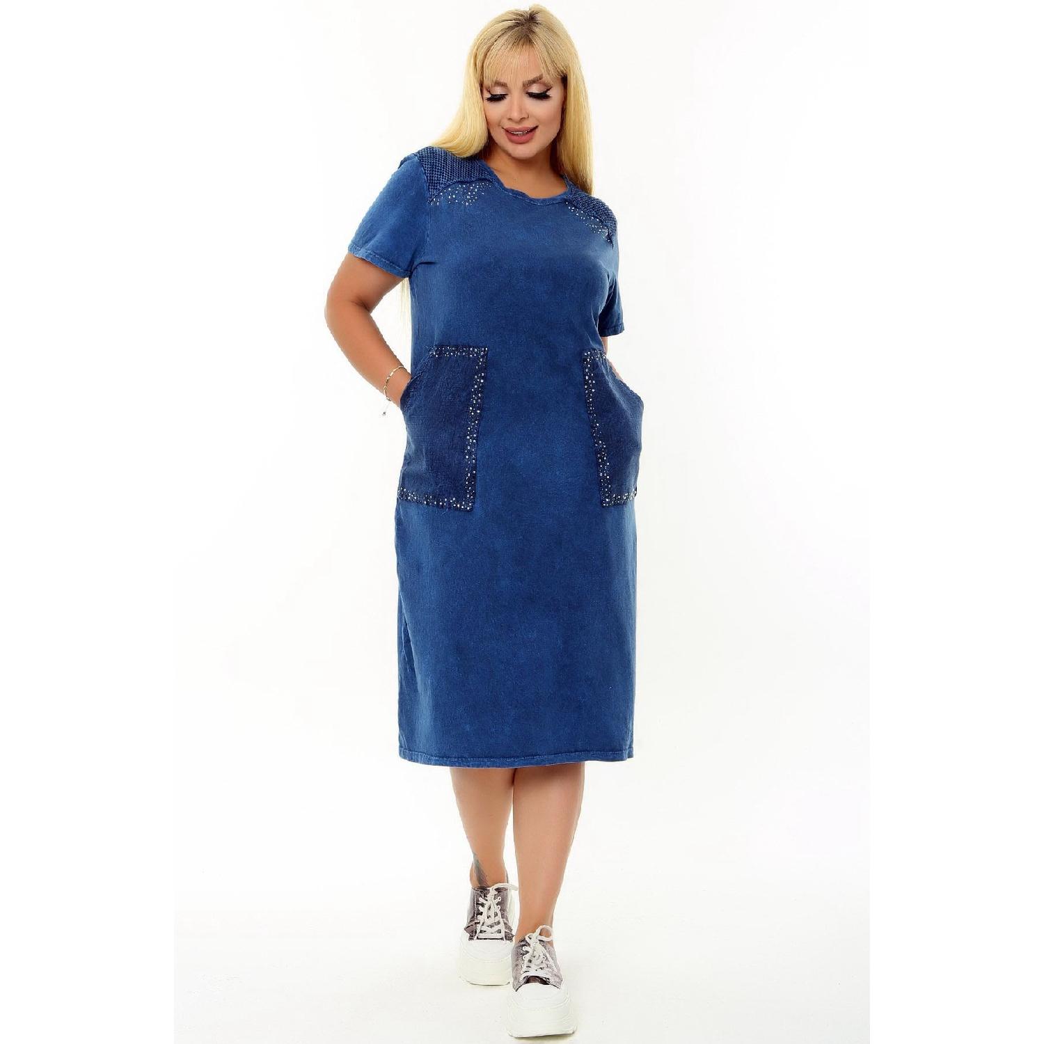 Round Collar Short Arm Pockets And Shoulder Stone Printing Detailed Comfortable Cut Knee -length Washing Flexible Dress 46-48 синій
Round Collar Short Arm Pockets And Shoulder Stone Printing Detailed Comfortable Cut Knee -length Washing Flexible Dress 46-48 синій