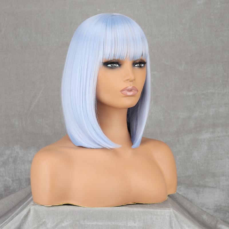 XINRAN Женская мода Светло-голубой короткий прямой парик Боб из синтетического волокна Повседневная одежда Косплей Длина до плеч Прямой парик Боб
XINRAN Женская мода Светло-голубой короткий прямой парик Боб из синтетического волокна Повседневная одежда Косплей Длина до плеч Прямой парик Боб