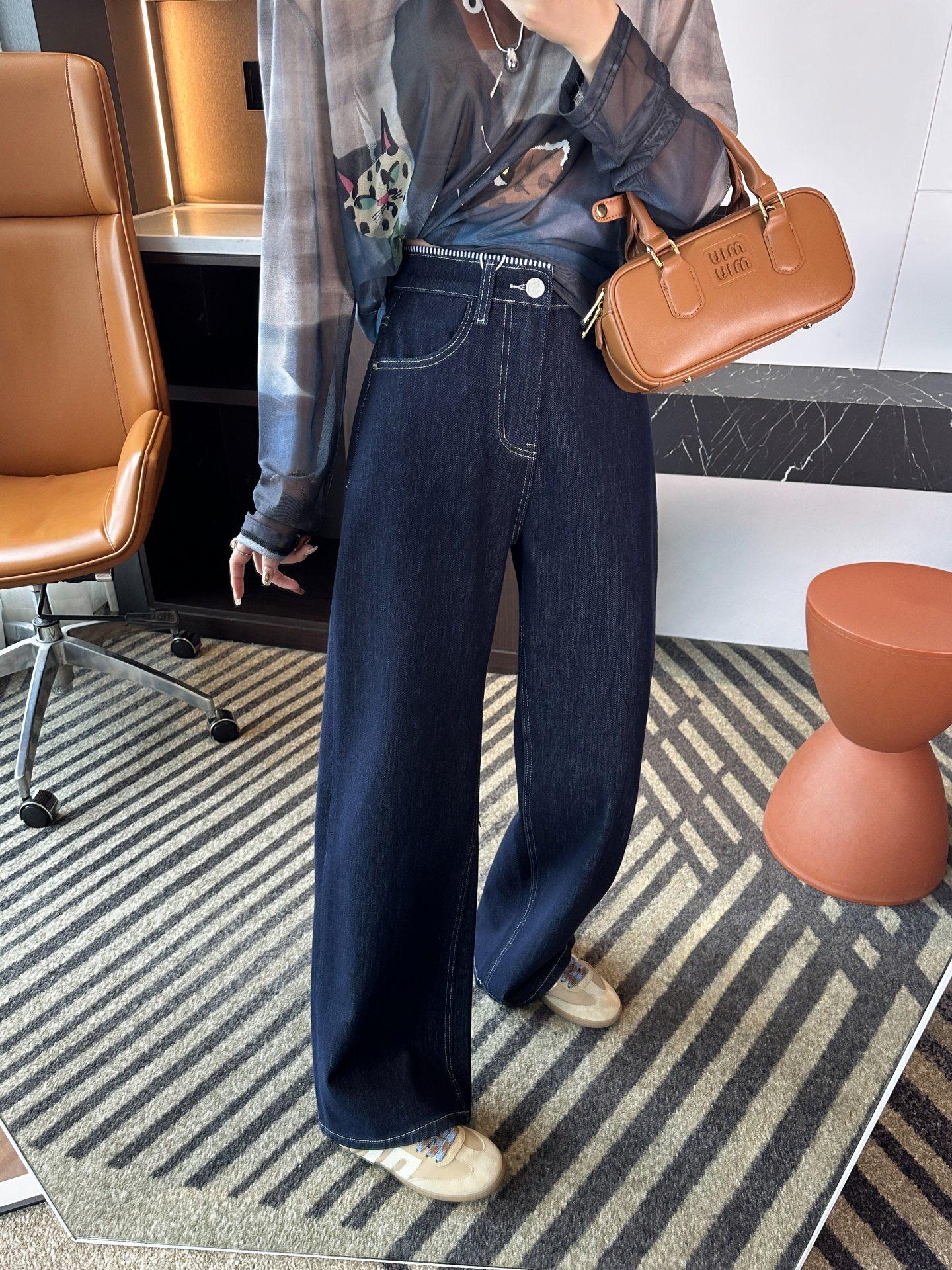 Color-Blocked Striped Waistband: Stylish Four-Way Stretch Wide-Leg Jeans for Women - 2026 Spring Loose Straight-Leg Floor-Length Pants Medium
Color-Blocked Striped Waistband: Stylish Four-Way Stretch Wide-Leg Jeans for Women - 2026 Spring Loose Straight-Leg Floor-Length Pants Medium