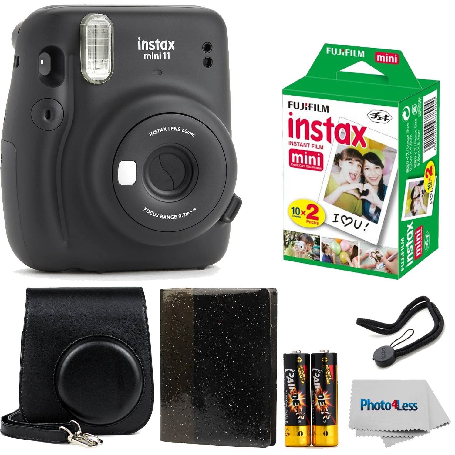 Fujifilm Instax Mini 11 Instant Camera Mocha Gray | Instax Mini Twin Pack Film | Glitter Photo Album Holds 64 Photos | Groovy Case | Cloth
Fujifilm Instax Mini 11 Instant Camera Mocha Gray | Instax Mini Twin Pack Film | Glitter Photo Album Holds 64 Photos | Groovy Case | Cloth