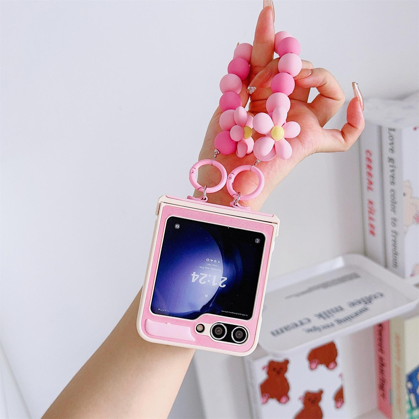 For Samsung Galaxy Z Flip6 5G Case Skin-Touch Leather+PC Phone Cover with Beaded Wrist Strap Pink
For Samsung Galaxy Z Flip6 5G Case Skin-Touch Leather+PC Phone Cover with Beaded Wrist Strap Pink