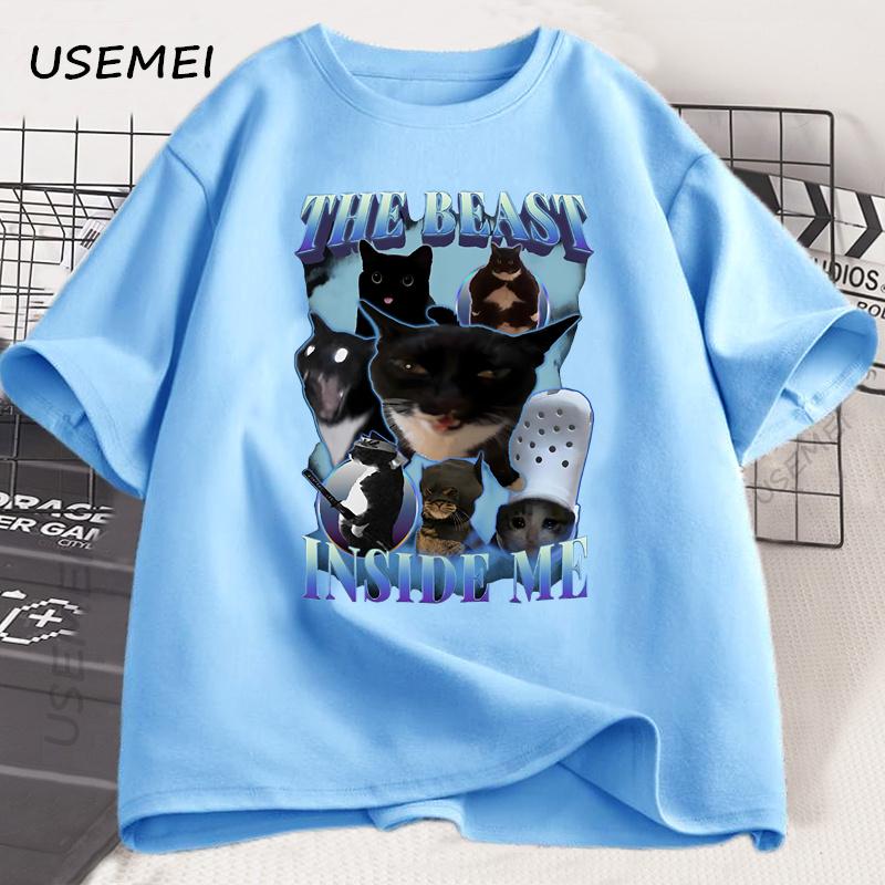 The Beast Inside Me 90s Cat T-shirt Vintage Funny Cat Meme Tee Shirt Men Women Stupid Cats Lover T Shirts Cotton Clothes 4XL
The Beast Inside Me 90s Cat T-shirt Vintage Funny Cat Meme Tee Shirt Men Women Stupid Cats Lover T Shirts Cotton Clothes 4XL