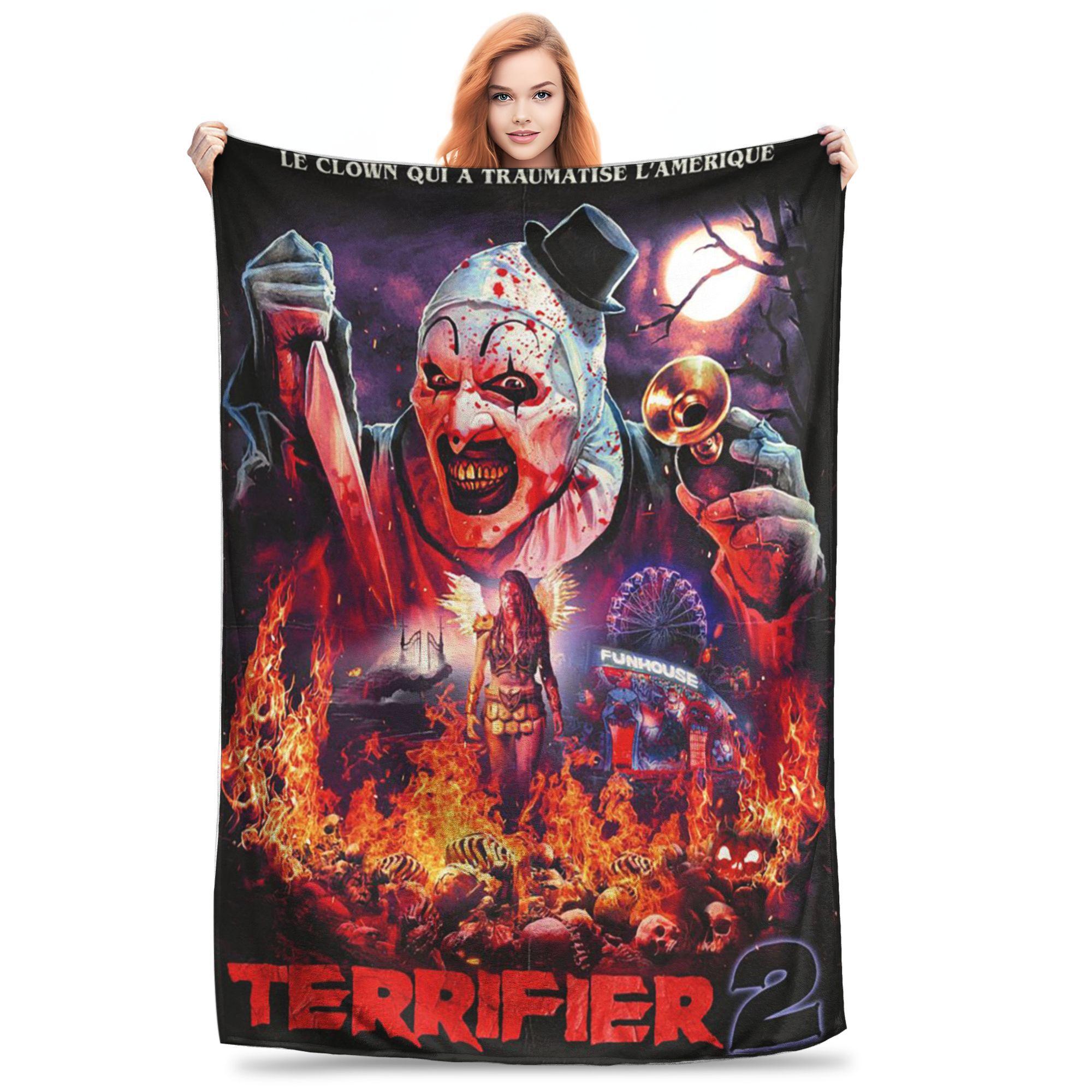 Flannel Throw Blanket Terrifier 2 Movie Art The Clown Warm Plush Blankets Soft Bedspread for Bed Living room Home Picnic Couch 80x120cm
Flannel Throw Blanket Terrifier 2 Movie Art The Clown Warm Plush Blankets Soft Bedspread for Bed Living room Home Picnic Couch 80x120cm