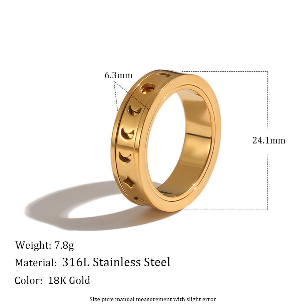 MamacitaSlay 316L Stainless Steel Spinning Moon Star Hollow Out Zircon Ring 18K Gold Plated Waterproof Jewelry For Women Gift золотий
MamacitaSlay 316L Stainless Steel Spinning Moon Star Hollow Out Zircon Ring 18K Gold Plated Waterproof Jewelry For Women Gift золотий