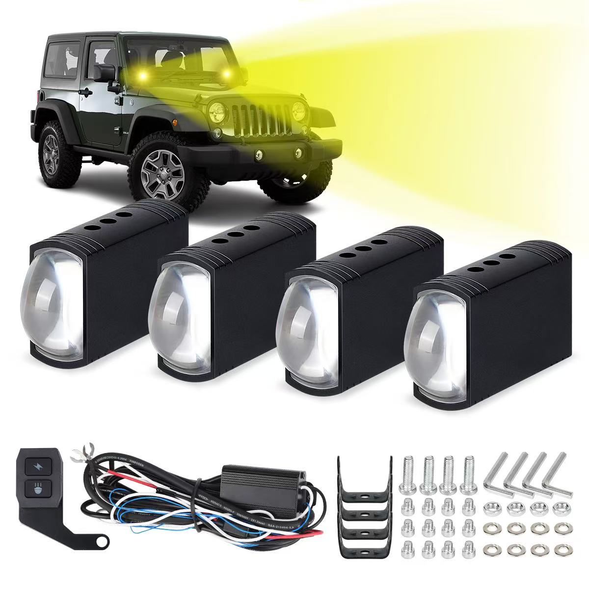 4 in 1 IP68 Waterproof LED Headlight for Motorcycle Strobe Lamp with Remote Control Type A 
4 in 1 IP68 Waterproof LED Headlight for Motorcycle Strobe Lamp with Remote Control Type A