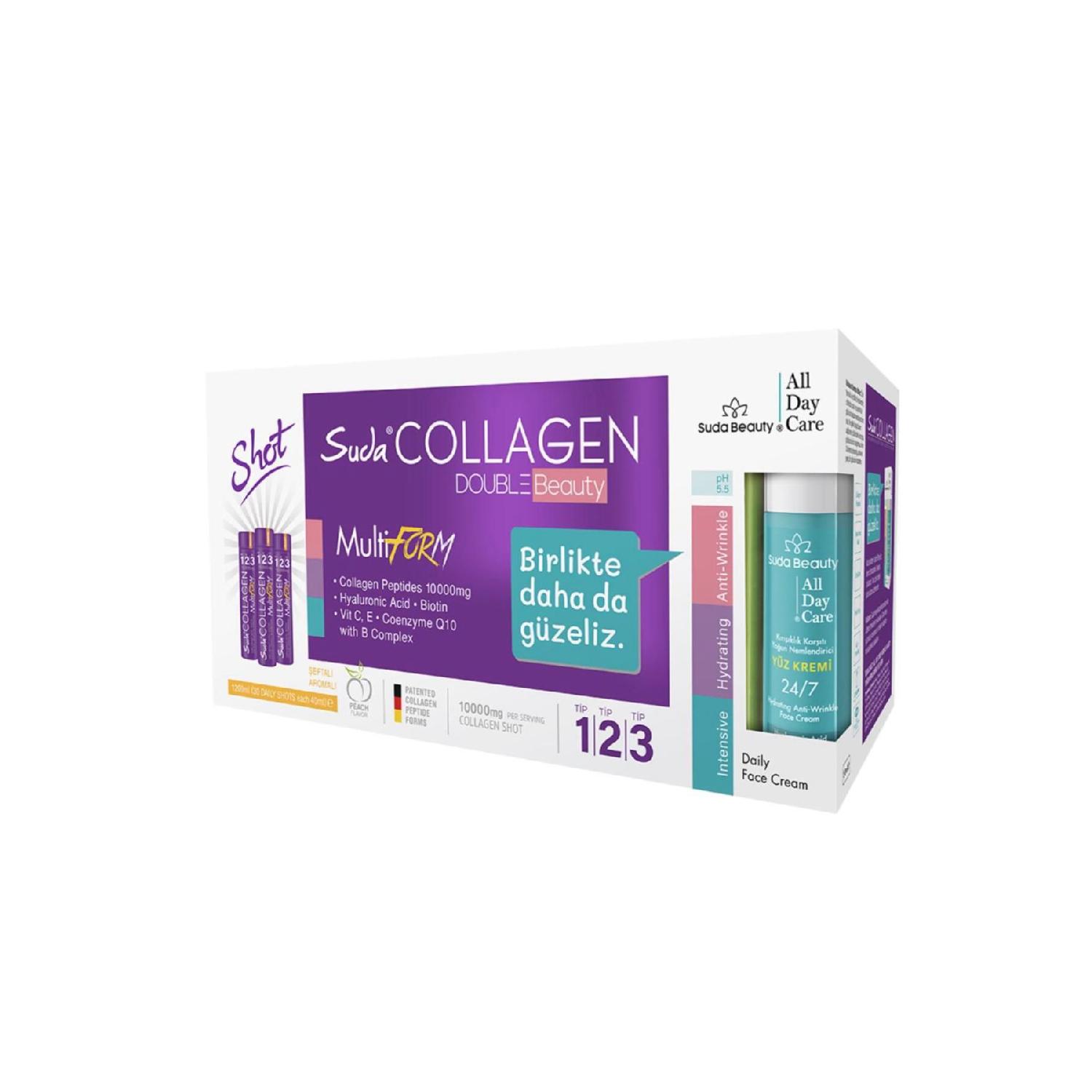 Double Beauty 40mlx30 Shot Peach (type I-ii-iii 10.000mg Collagen) All Day Care Facial Cream 50ml
Double Beauty 40mlx30 Shot Peach (type I-ii-iii 10.000mg Collagen) All Day Care Facial Cream 50ml