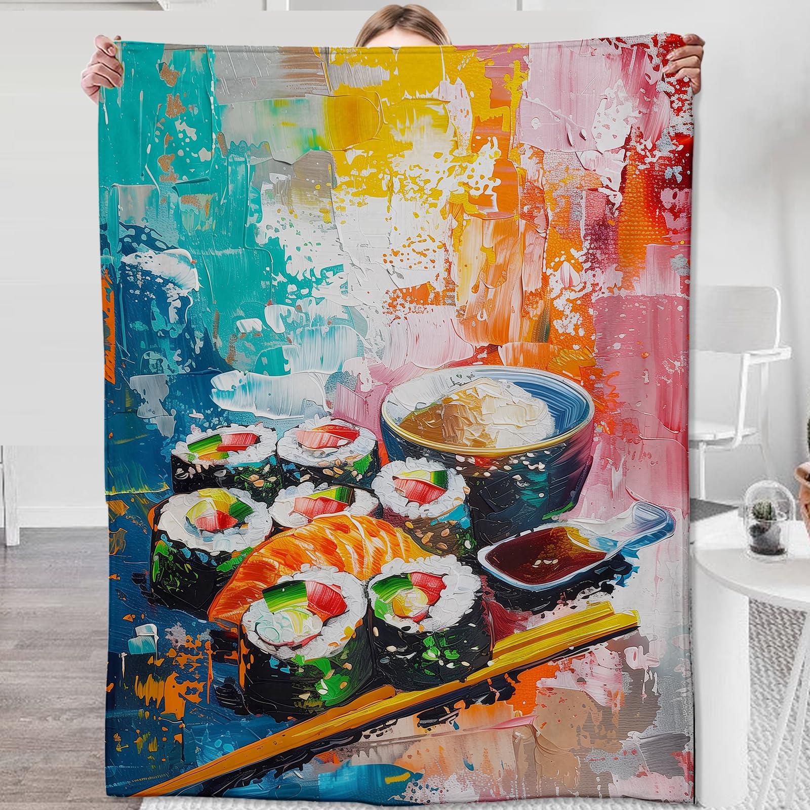 Colorful sushi patterns Flannel printed blanket suitable for all seasons suitable for living room office sofa and travel 75x100cm
Colorful sushi patterns Flannel printed blanket suitable for all seasons suitable for living room office sofa and travel 75x100cm