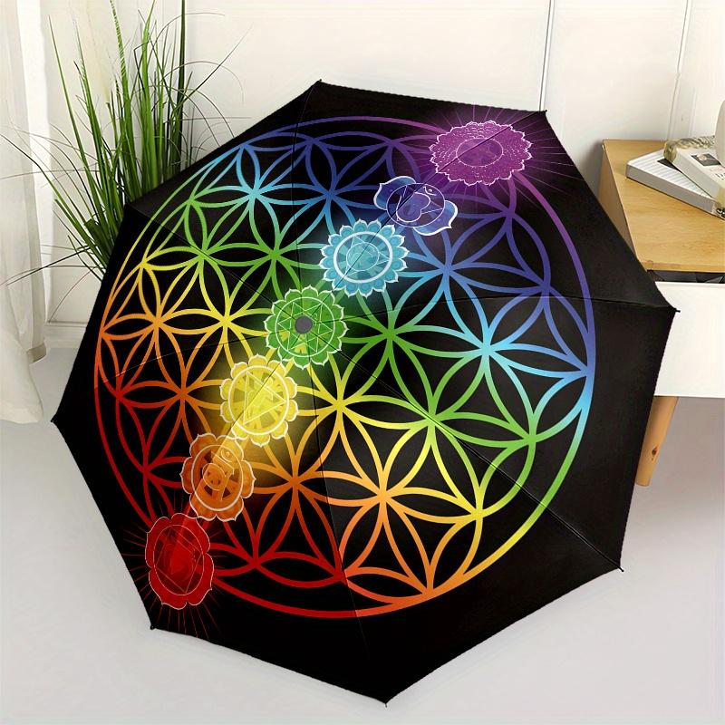 Chakra, Flower of Life themed Eight rib Automatic Folding Umbrella Is Suitable for Both Men and Women, Making It A Perfect Christmas and Val
Chakra, Flower of Life themed Eight rib Automatic Folding Umbrella Is Suitable for Both Men and Women, Making It A Perfect Christmas and Val