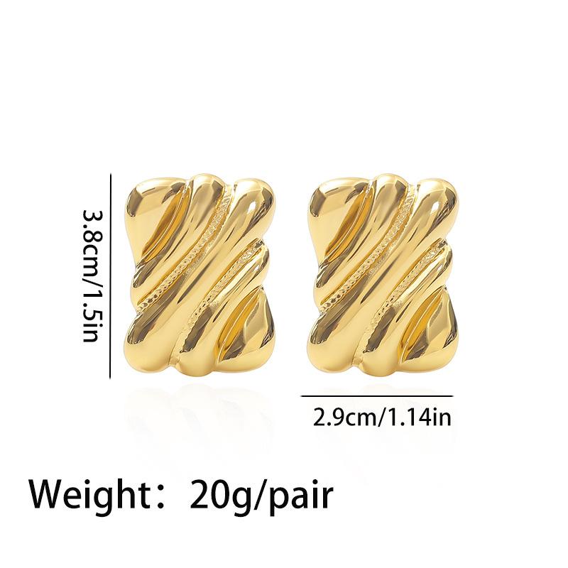 Special Exaggerated Square Threaded Earrings Stainless Steel K Real Gold Lines Premium Fashion Earrings Vacuum plating 18k золотой
Special Exaggerated Square Threaded Earrings Stainless Steel K Real Gold Lines Premium Fashion Earrings Vacuum plating 18k золотой