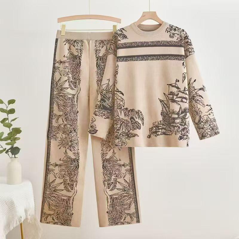 2025 Autumn Women s Artistic Knit Top & Waist-Cinching Wide-Leg Pants Set One Size хакі
2025 Autumn Women s Artistic Knit Top & Waist-Cinching Wide-Leg Pants Set One Size хакі