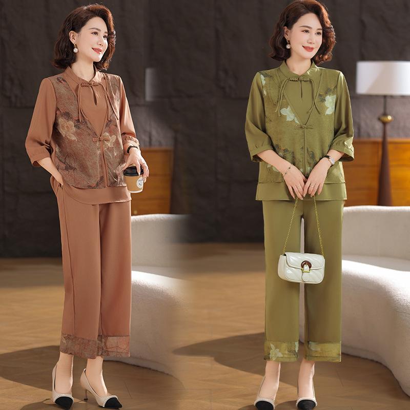 Mom’s Summer Fashion: Chinese Style Age-Reducing Two-Piece Set for Middle-Aged Women XXL (114-125 jin) армия зеленый
Mom’s Summer Fashion: Chinese Style Age-Reducing Two-Piece Set for Middle-Aged Women XXL (114-125 jin) армия зеленый
